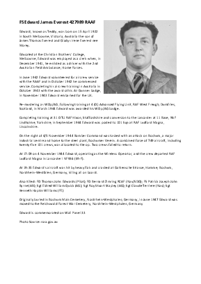 A preview of a PDF biography for Everest, Edward James